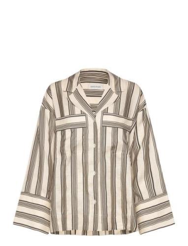 Striped Pyjama Shirt Toppi Beige House Of Dagmar