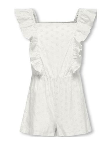 Kogelly Emb Playsuit Wvn Jumpsuit Haalari White Kids Only