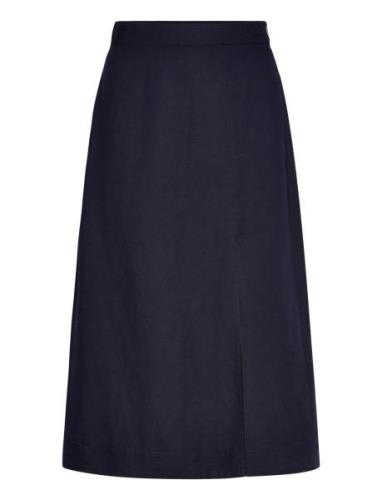 Rel Midi Linen Blend Skirt Polvipituinen Hame Navy GANT