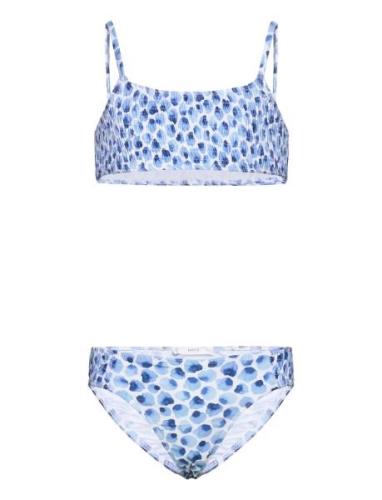 Ruched Printed Bikini Bikinit Blue Mango