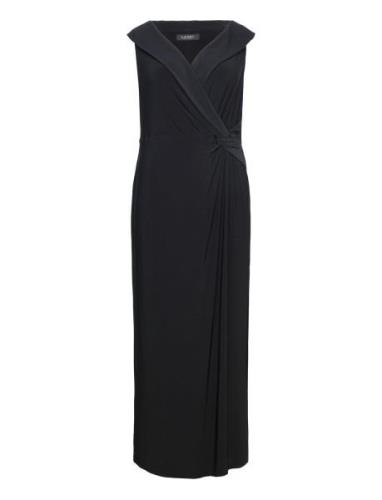 Jersey Off-The-Shoulder Gown Maksimekko Juhlamekko Black Lauren Women