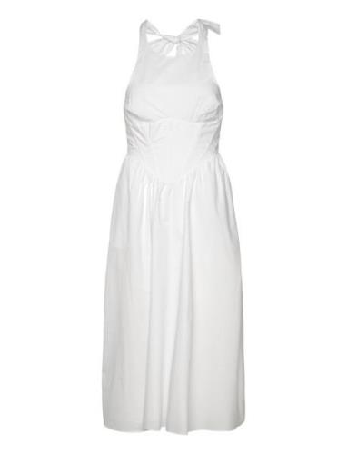 Kylen Poplin Midi Dress Polvipituinen Mekko White Bardot