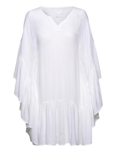 Usva Frill Kaftan Dress Rantavaatteet White Hálo