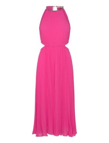 Pleated Cutout Drs Polvipituinen Mekko Pink Michael Kors