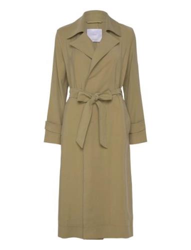 Flowy Lapel Trench Trenssi Takki Khaki Green Mango