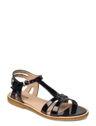 Sandals - Flat Matalapohjaiset Sandaalit Black ANGULUS