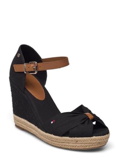 Basic Open Toe High Wedge Kiilakorkokengät Black Tommy Hilfiger