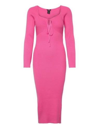 Dress Daniela Knitted Polvipituinen Mekko Pink Lindex