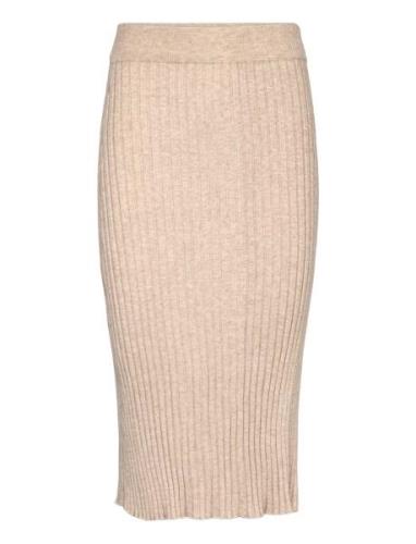 Onlfia Skirt Knt Polvipituinen Hame Beige ONLY