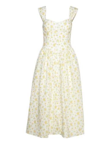 Malea Midi Dress Polvipituinen Mekko Yellow Bardot