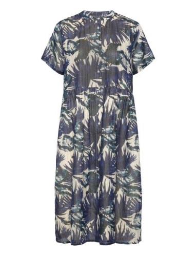 Aliyall Midi Dress Ss Polvipituinen Mekko Blue Lollys Laundry