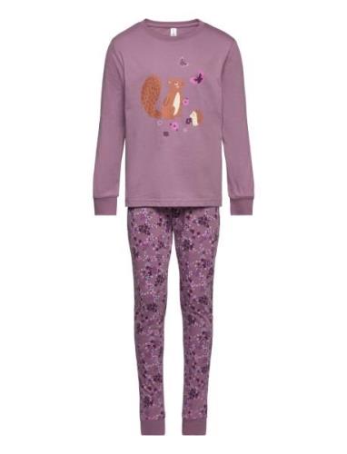 Pajama Aop Unicorn Animal Ao Pyjamasetti Pyjama Purple Lindex