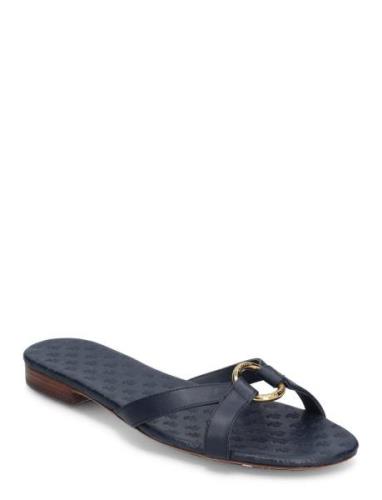 Emmy Nappa Leather Slide Sandal Matalapohjaiset Sandaalit Blue Lauren ...