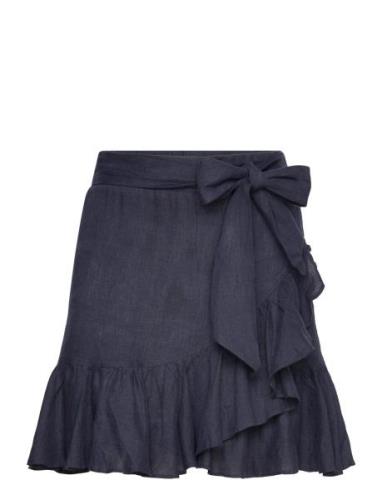 Julli Linen Skirt Lyhyt Hame Navy Ella&il