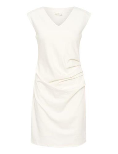 Kaindia V-Neck Dress Lyhyt Mekko White Kaffe