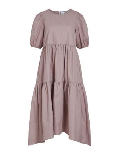 Vidonna 2/4 Dress/1 Polvipituinen Mekko Beige Vila