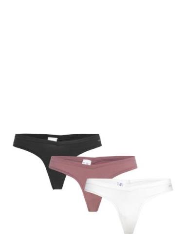 Flex Thong 3-Pack Stringit Alusvaatteet Multi/patterned Organic Basics