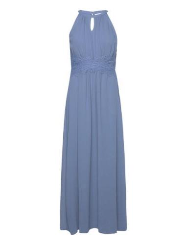 Vimilina Halterneck Maxi Dress - Noos Maksimekko Juhlamekko Blue Vila