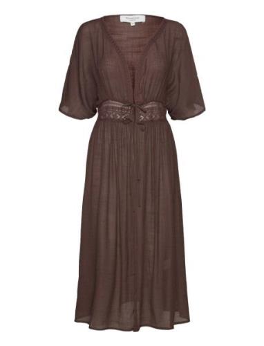 Kimono Long Rantavaatteet Brown Rosemunde