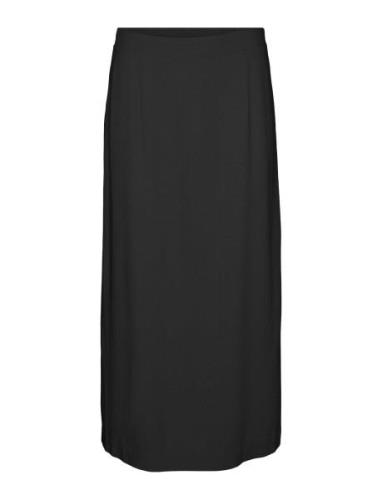 Vmmymilo Hw 7/8 Skirt Wvn Ga Polvipituinen Hame Black Vero Moda