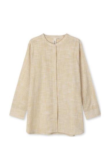 Monochrome Lines Ida Shirt Toppi Beige Juna