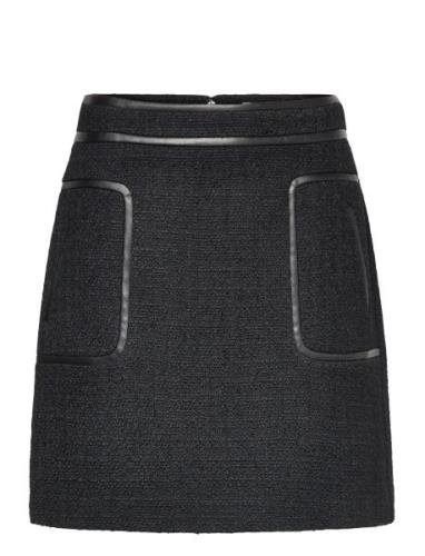 Paige Boucle Wool Blend Mini Skirt Lyhyt Hame Black Malina