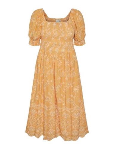 Yasofelia 2/4 Midi Dress S. Polvipituinen Mekko Orange YAS