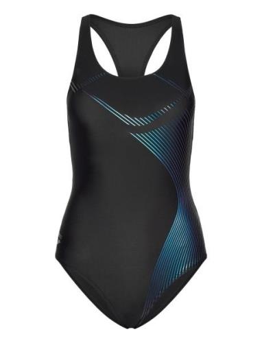 Women's Arena Graphic Swimsuit Y Back Black Uimapuku Uima-asut Black A...