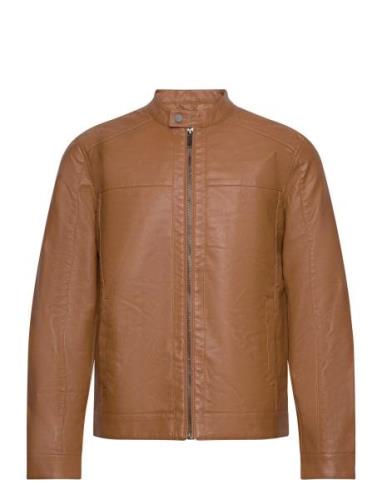 Onsmike Pu Racer Jacket Otw Noos Nahkatakki Brown ONLY & SONS