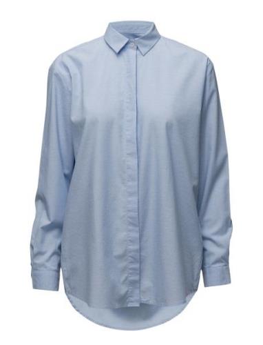 Caico Shirt 6135 Tops Shirts Long-sleeved Blue Samsøe Samsøe