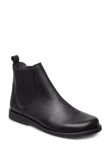 Booties - Flat - With Elastic Shoes Chelsea Boots Black ANGULUS