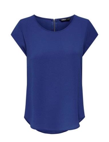 Onlvic S/S Solid Top Noos Ptm Tops Blouses Short-sleeved Blue ONLY