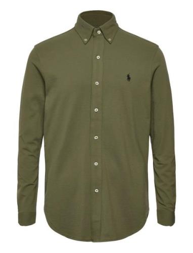 Featherweight Mesh Shirt Designers Shirts Casual Khaki Green Polo Ralp...