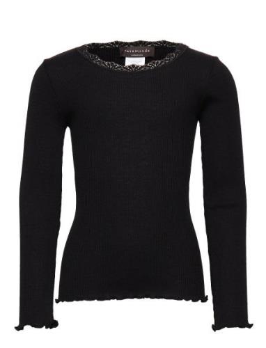 Rkbeatha Ls Lace Top Tops T-shirts Long-sleeved T-shirts Black Rosemun...