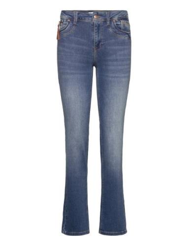 Pzkarolina Hw Jeans Straight Leg Bottoms Jeans Flares Blue Pulz Jeans