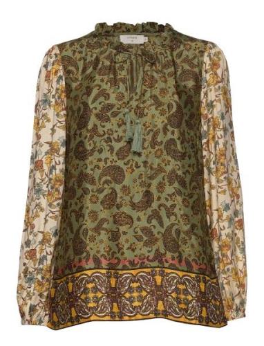 Emmeliecr Blouse Tops Blouses Long-sleeved Multi/patterned Cream