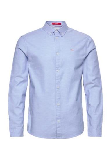 Tjm Slim Stretch Oxford Shirt Tops Shirts Casual Blue Tommy Jeans