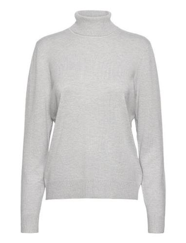 Crtammy Rollneck Tops Knitwear Turtleneck Grey Cream