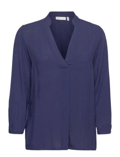 Viksaiw Blouse Tops Blouses Long-sleeved Blue InWear