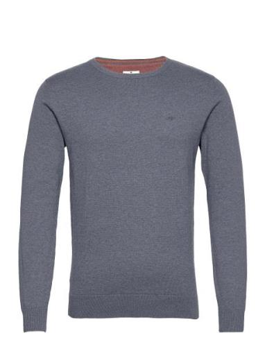 Basic Crew Neck Sweater Tops Knitwear Round Necks Blue Tom Tailor