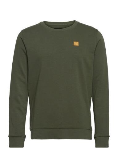 Basic Organic Crew Tops Sweat-shirts & Hoodies Sweat-shirts Khaki Gree...