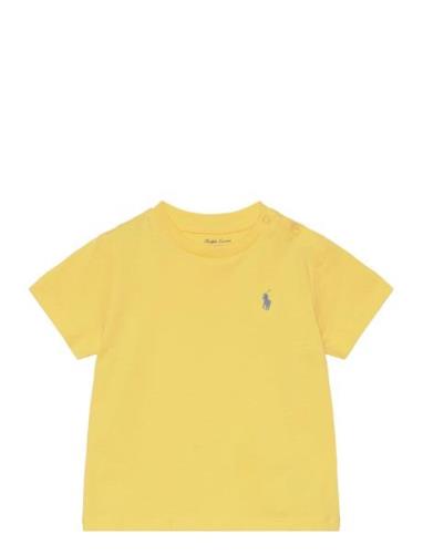 Cotton Jersey Crewneck Tee Tops T-shirts Short-sleeved Yellow Ralph La...