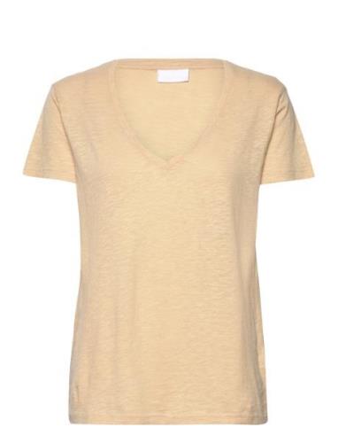 2Nd Beverly Tops T-shirts & Tops Short-sleeved Beige 2NDDAY