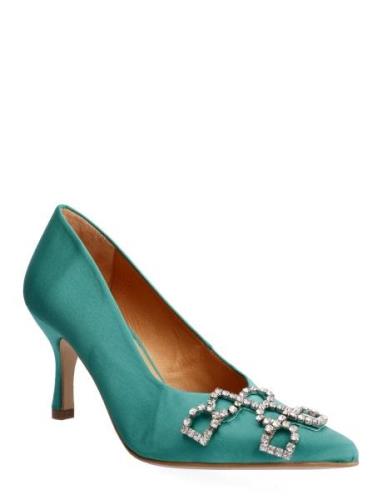 Miley - Satin Pump Shoes Heels Pumps Classic Green Day Birger Et Mikke...