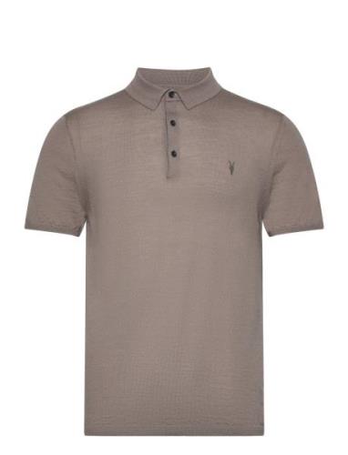 Mode Merino Ss Polo Tops Polos Short-sleeved Brown AllSaints