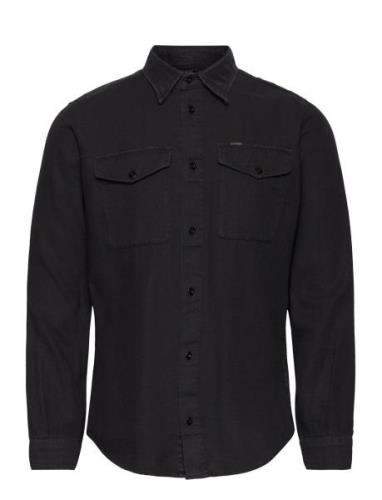 Marine Slim Shirt L\S Tops Shirts Casual Black G-Star RAW