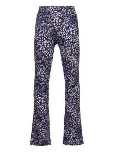 Kmgpaige Flared Pant Aop Pnt Bottoms Trousers Blue Kids Only