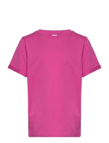 Pkria Ss Fold Up Solid Tee Tw Bc Noos Tops T-shirts Short-sleeved Pink...