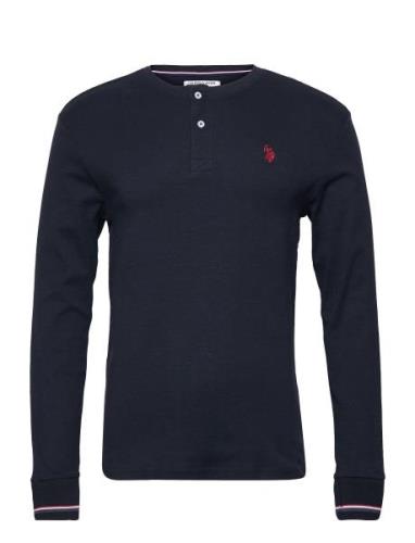 Uspa Granddad Cosimo Men Tops T-shirts Long-sleeved Black U.S. Polo As...