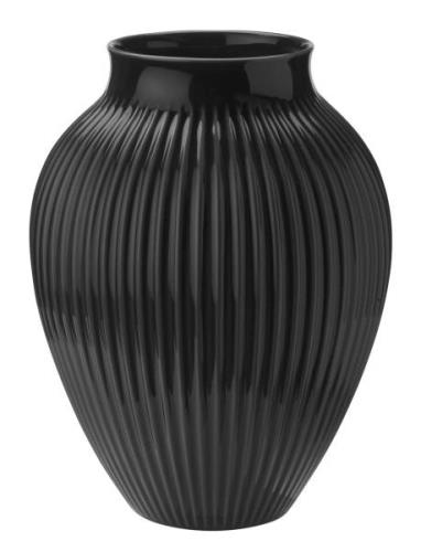 Knabstrup Vase, Grooves Home Decoration Vases Black Knabstrup Keramik